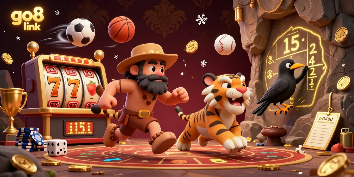 Win big with the go8 link as the caveman and sabertooth duo run a bustling prehistoric casino.