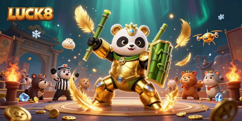 LUCK8 brings luck and excitement to the gaming arena with vibrant characters and dynamic casino elements.