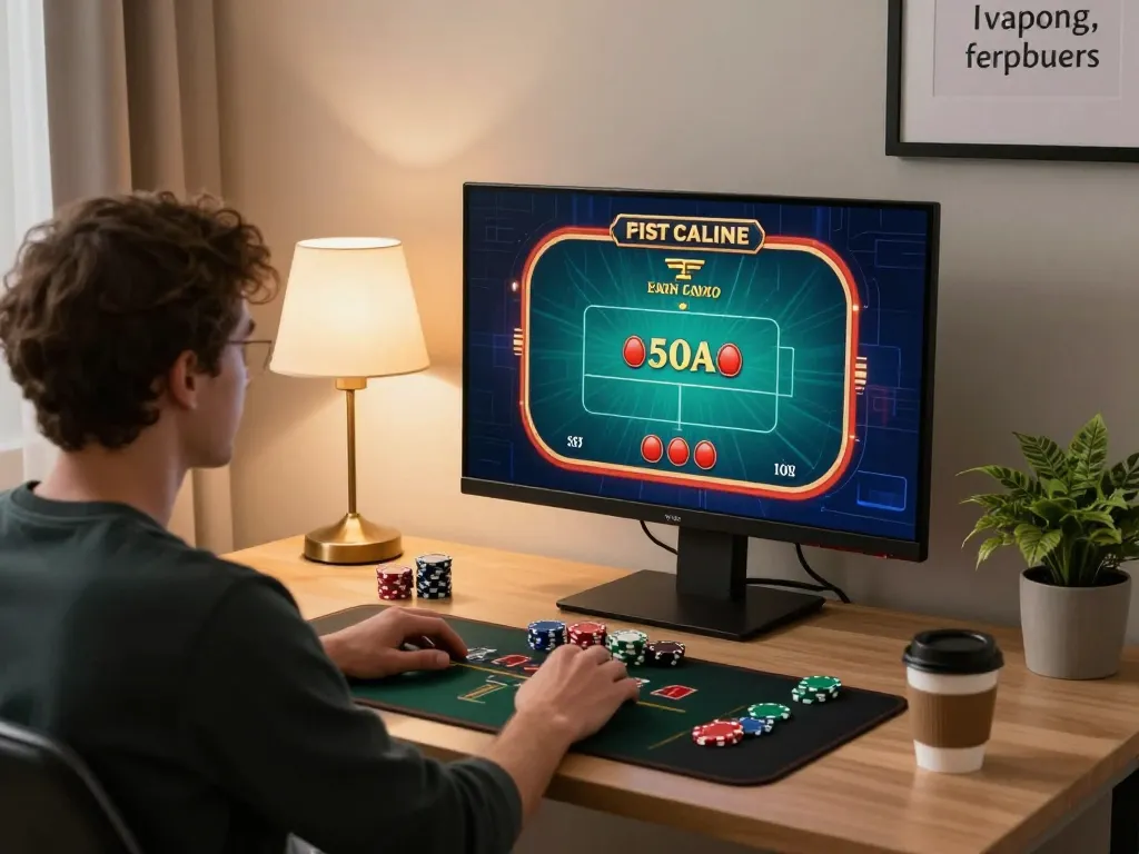 Engaging with the jun88 live dealer game on a stylish home setup while enjoying a cozy atmosphere.