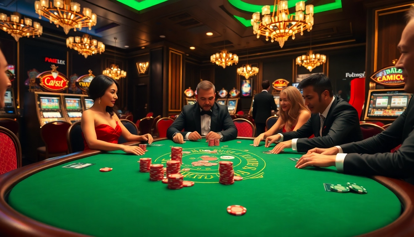 Play a thrilling card game at https://kuwinblog.com/ inside a luxurious casino atmosphere.