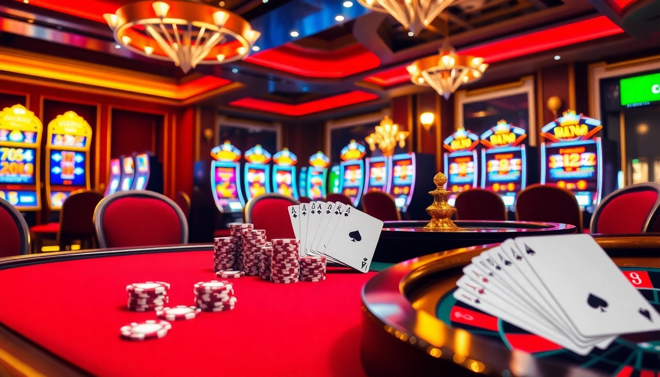Exciting gambling action at the 88AA casino with poker chips and roulette wheel lighting up the scene.