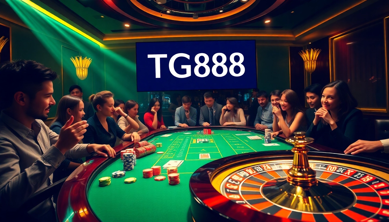 Experience the thrill of TG88 at a vibrant casino table filled with excitement and high stakes.