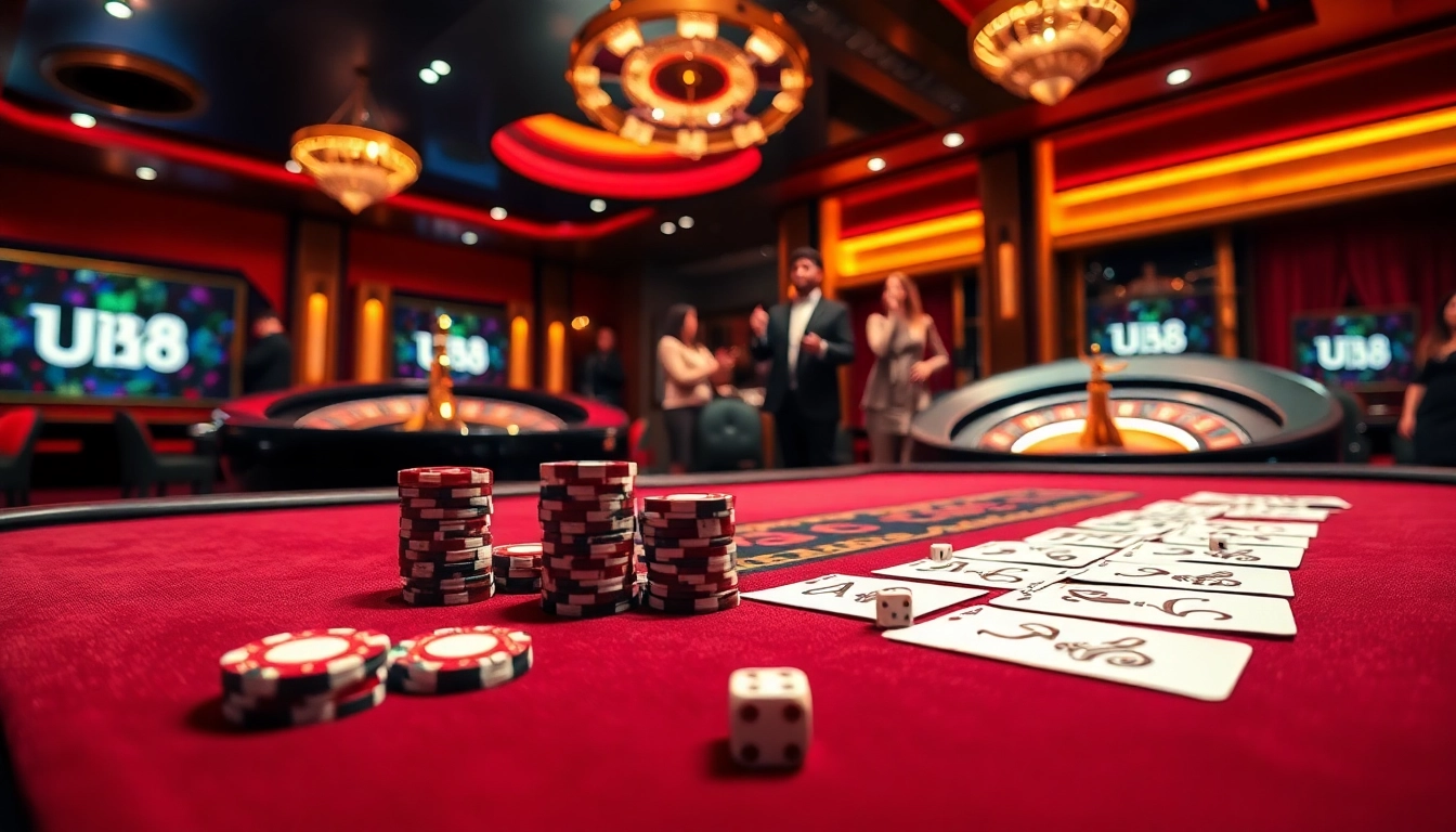 Experience thrilling gameplay at UU 88 with poker chips and an exciting poker table setup.