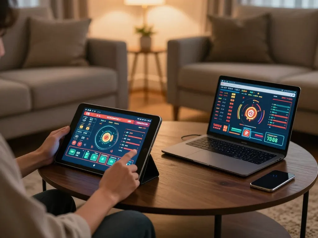 Xocdia88 player strategizing bets during an online game session in cozy home environment.