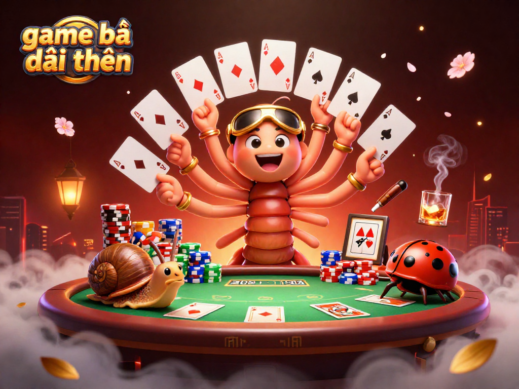 Experience game bài đổi thưởng at an exciting poker table scene with vibrant characters and rich details.