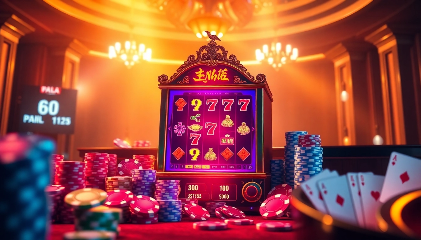 Experience thrilling nohu gaming highlighted by vibrant casino elements and luxurious ambiance.