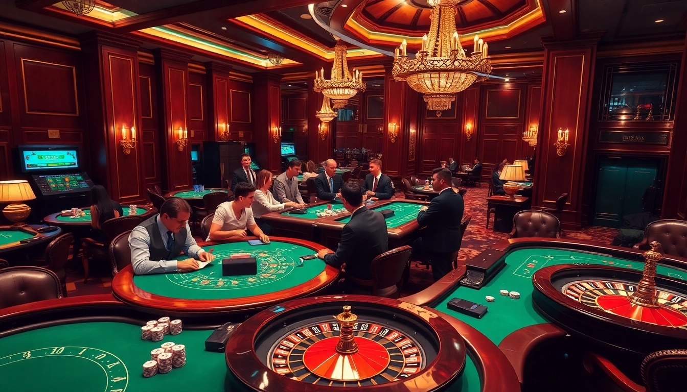 Engage in debet betting at a bustling casino table filled with excitement and luxury.