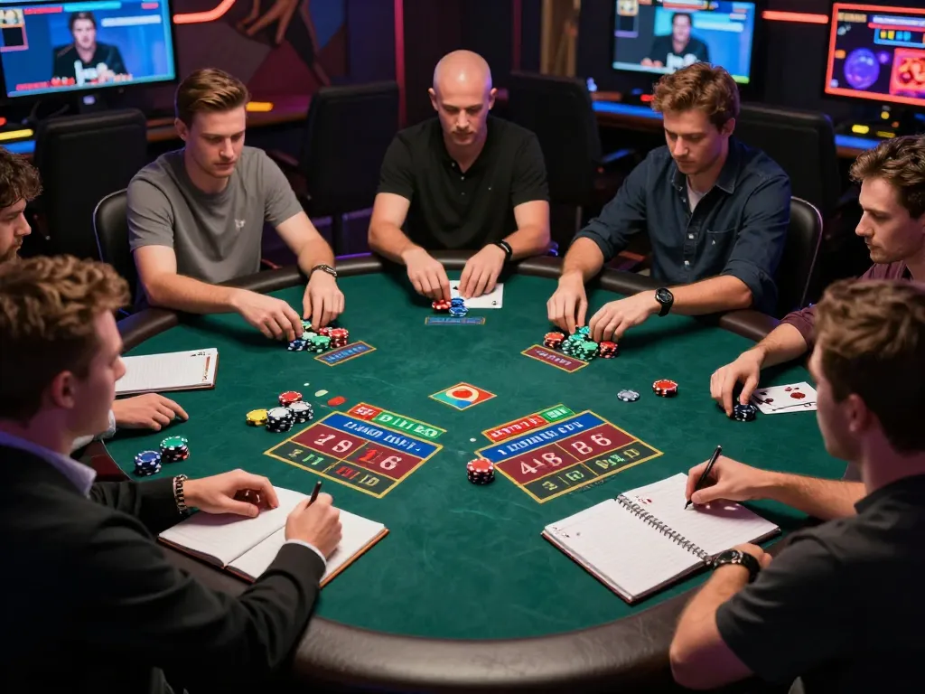 Dola789 players engaging in a high-stakes blackjack game, showcasing strategic betting and excitement.