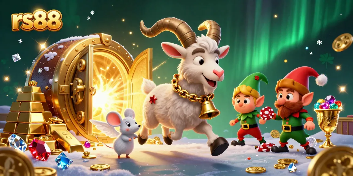 Experience the thrill of rs88 with festive Krampus and magical characters in a dynamic casino scene.