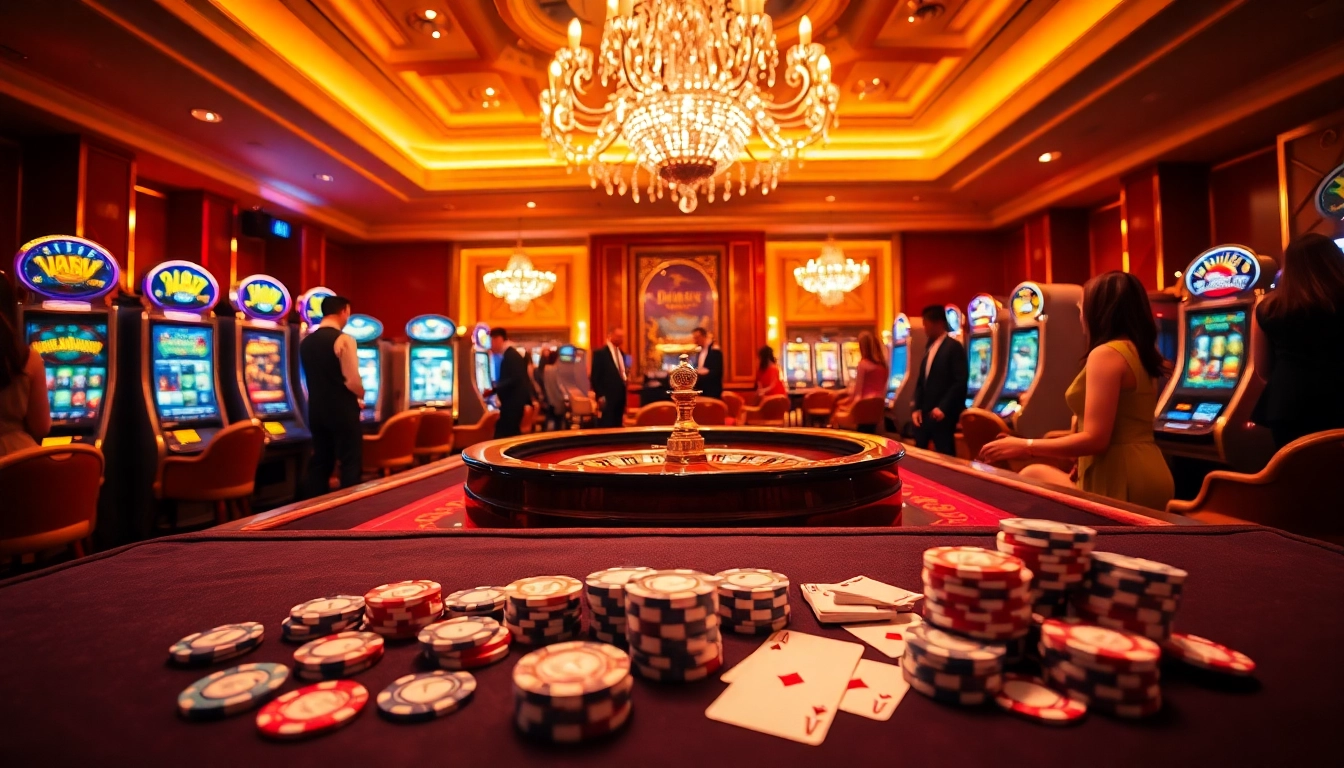 Players enjoying a thrilling game experience at 98win.com casino with vibrant tables and excitement.