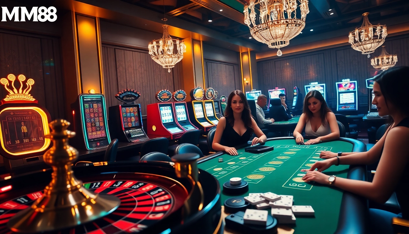 Engage in luxury gambling at https://mm88.agency/ with exciting poker and roulette games in a vibrant online casino.