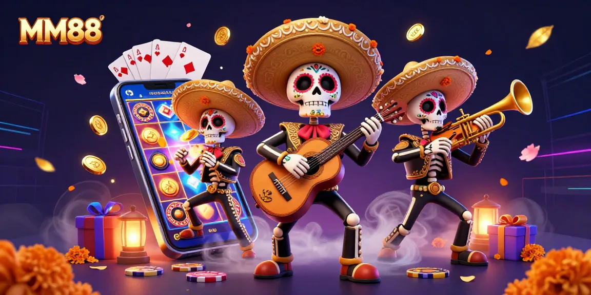 Experience thrilling gameplay at MM88 with vibrant slot games and festive characters.