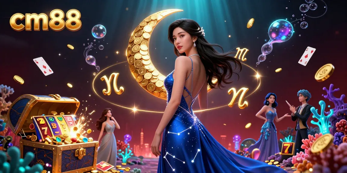 Experience exhilarating gameplay at cm88 with floating slot reels and a stunning casino atmosphere.