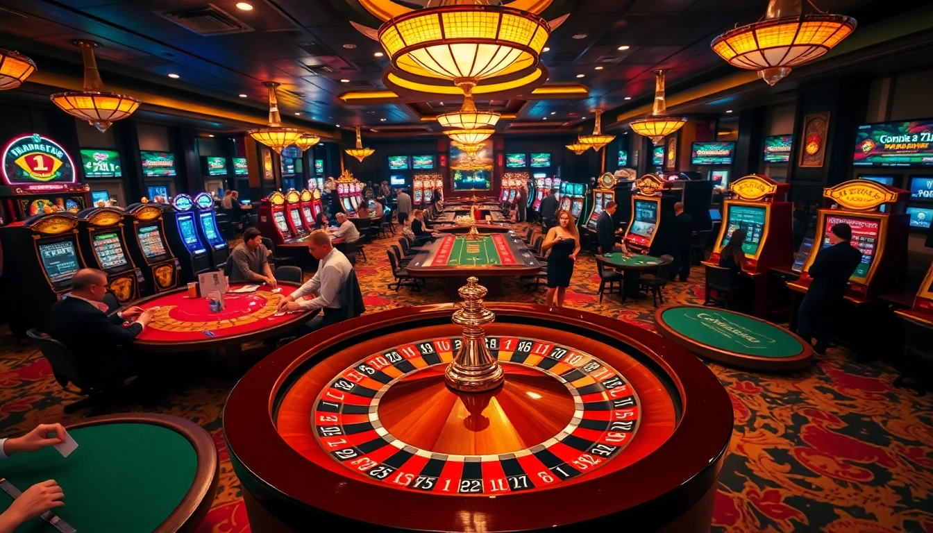 Experience the thrill of gambling at luck8 com with exciting casino tables, bright slot machines, and a spinning roulette wheel.