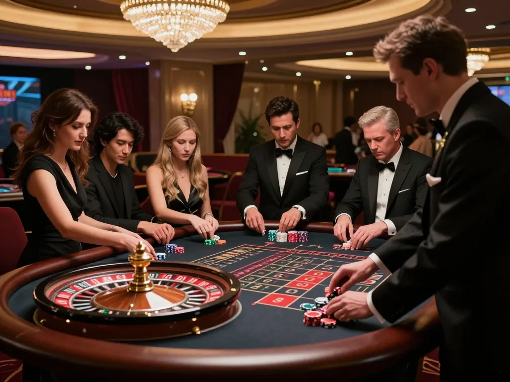 Experience high-stakes excitement at CM88 playing roulette in a luxurious casino setting.