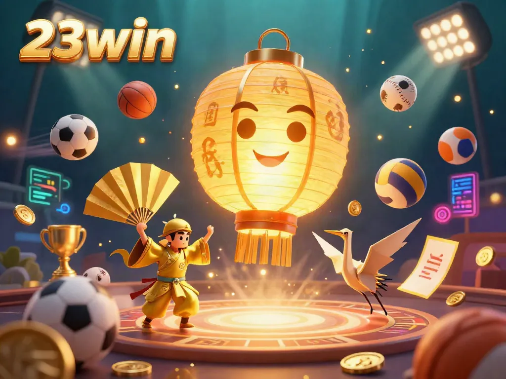 Experience the thrilling atmosphere of online gaming with vibrant 23win casino characters and dynamic sports elements.