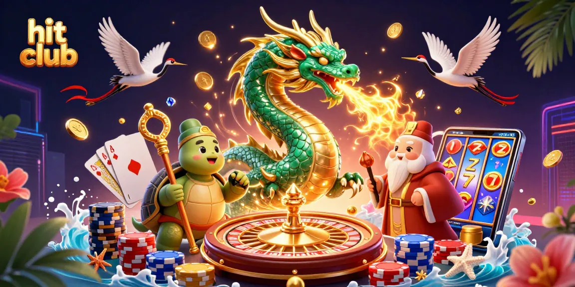 Spin for fortune at hit club with magical dragon and vibrant casino elements.