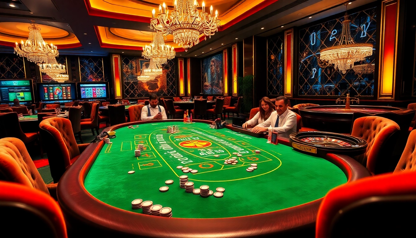Experience intense baccarat action with 99ok at a luxurious casino table.