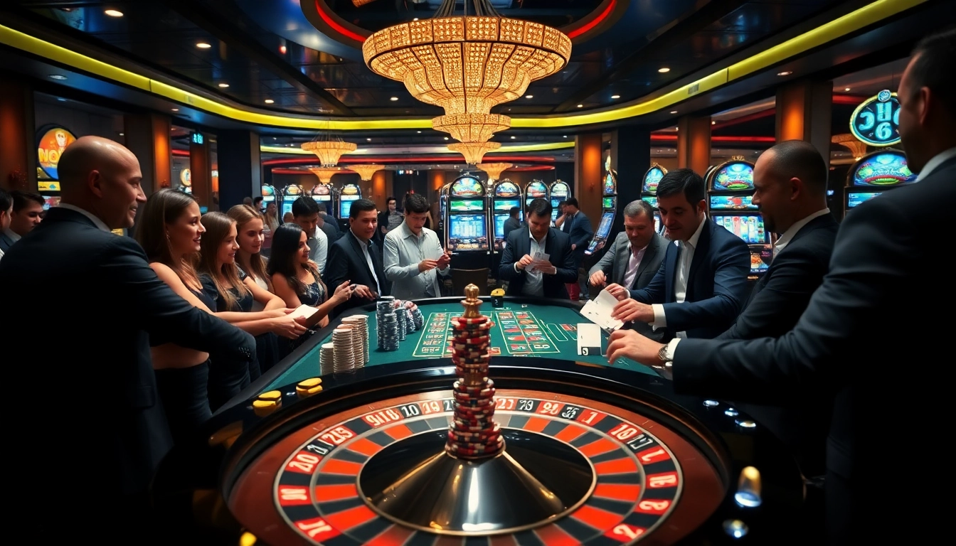 Thabet casino players engaging at a roulette table, highlighting betting excitement.