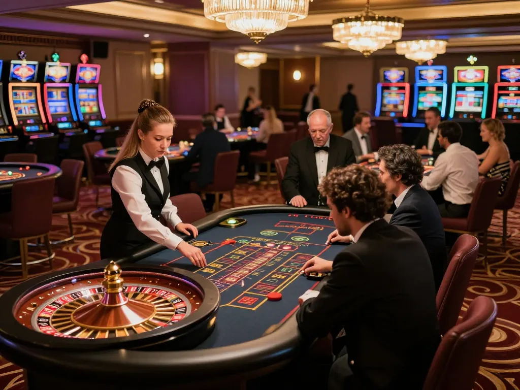 Players enjoying a thrilling five88 roulette game in a luxurious casino setting.