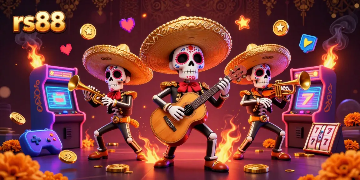 Engage in thrilling gaming experiences with rs88's vibrant mariachi band and colorful casino elements.