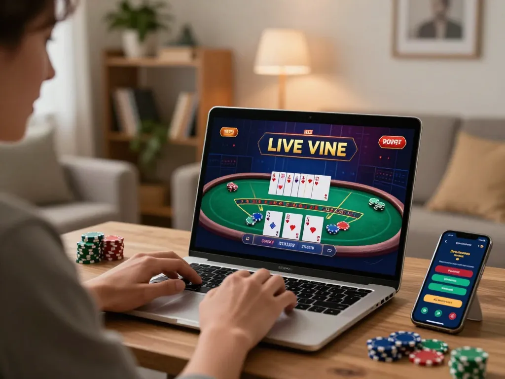 Experience the thrill of blackjack on XX88 with an elegant online gaming setup.