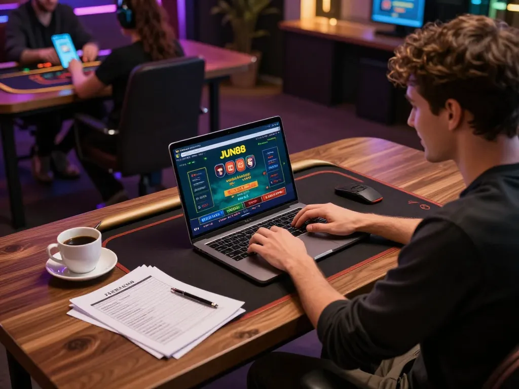 Engaging gameplay on JUN88 platform showing a player interacting with online casino, capturing excitement and strategy.