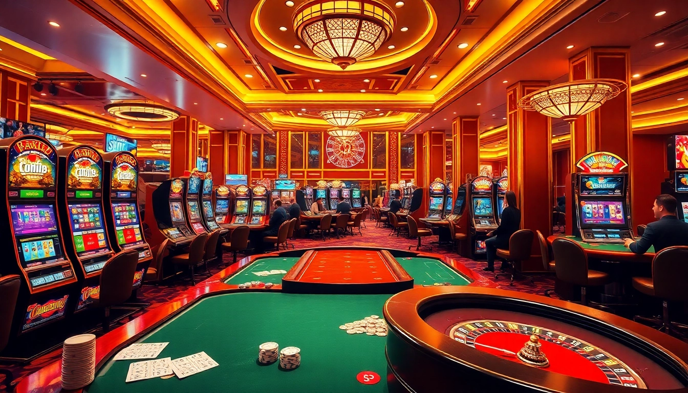 Experience the thrilling atmosphere of nhà cái 789p with vibrant casino tables, exciting games, and engaging players.
