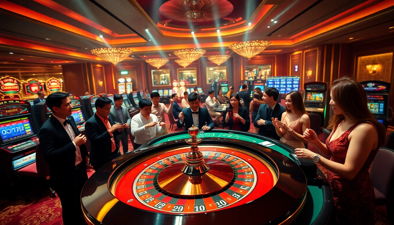 Exciting scene at an RR88 casino table with players engaging in thrilling gambling action.