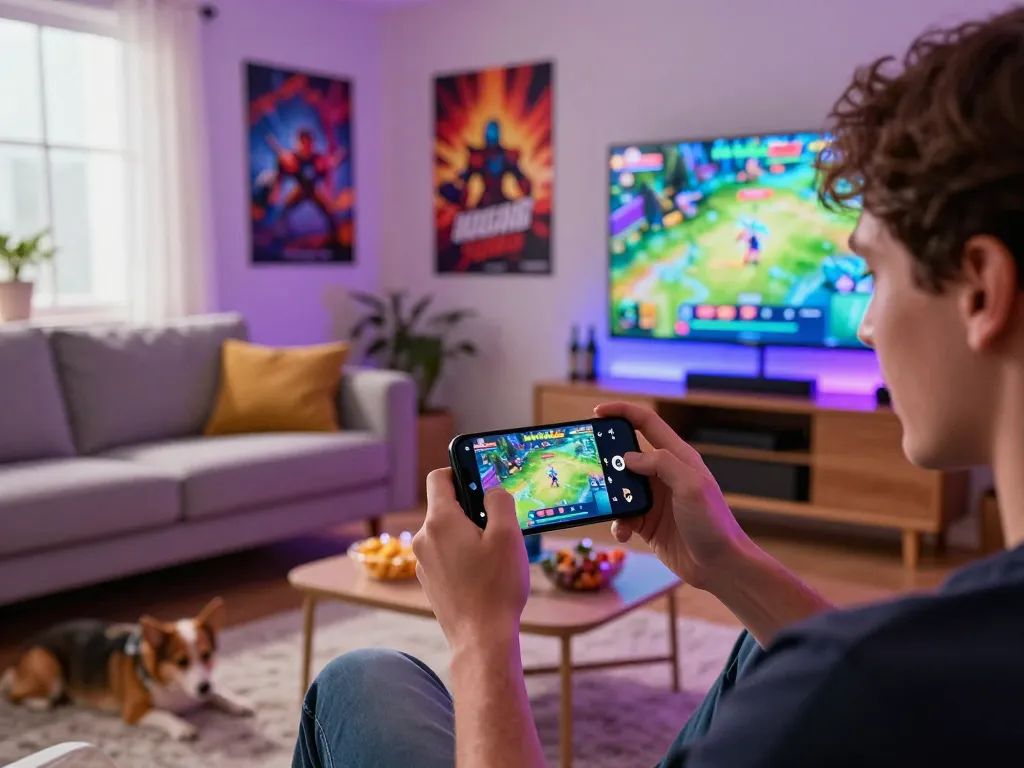 Mega888 apk original download showcased on a smartphone in a lively gaming setup.
