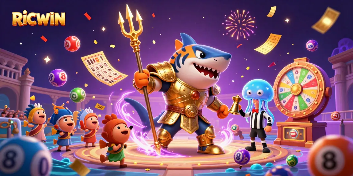 Join the excitement at RICWIN with a thrilling underwater lottery colosseum scene filled with vibrant elements.