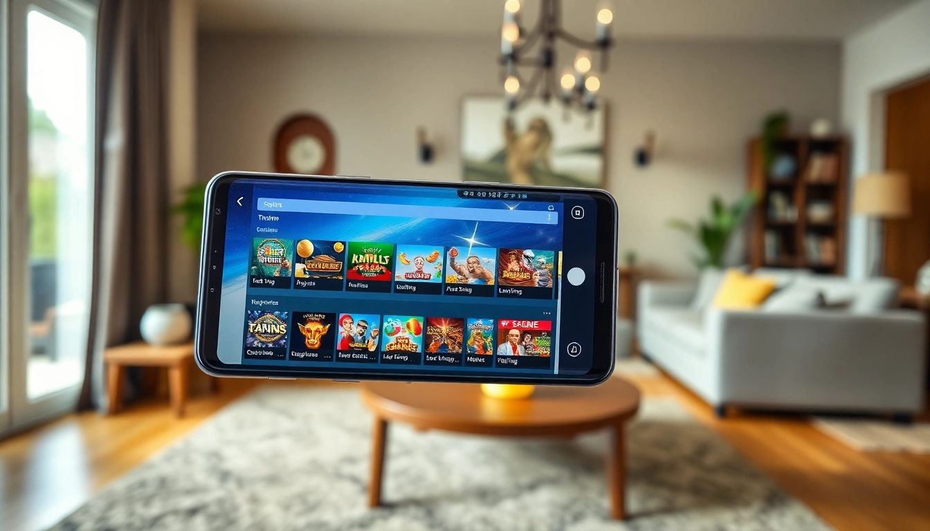 S8 com mobile gaming platform displayed on Samsung Galaxy S8 smartphone