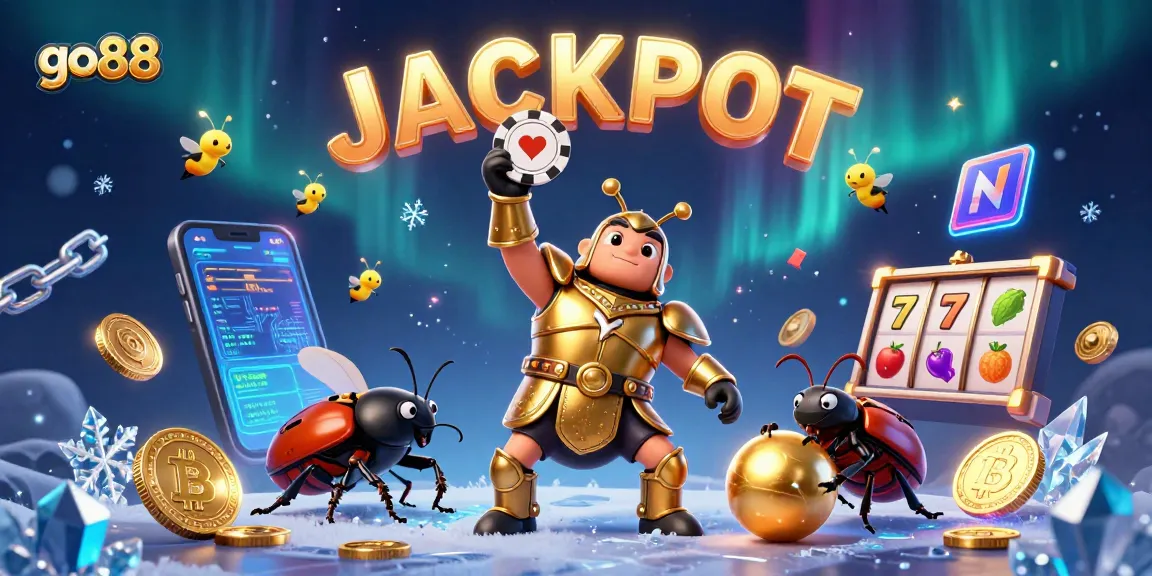 Experience go88’s thrilling journey to victory in a vibrant casino landscape with animated characters and dazzling effects.