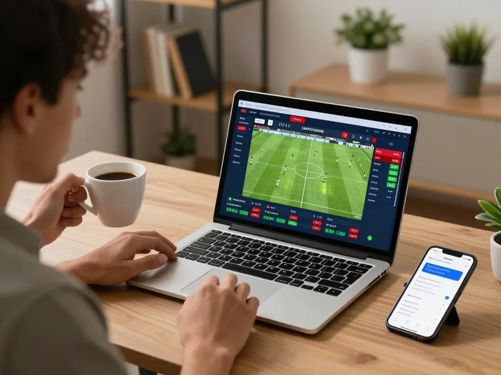 Experience live betting on fabet from a cozy home office while analyzing football match odds
