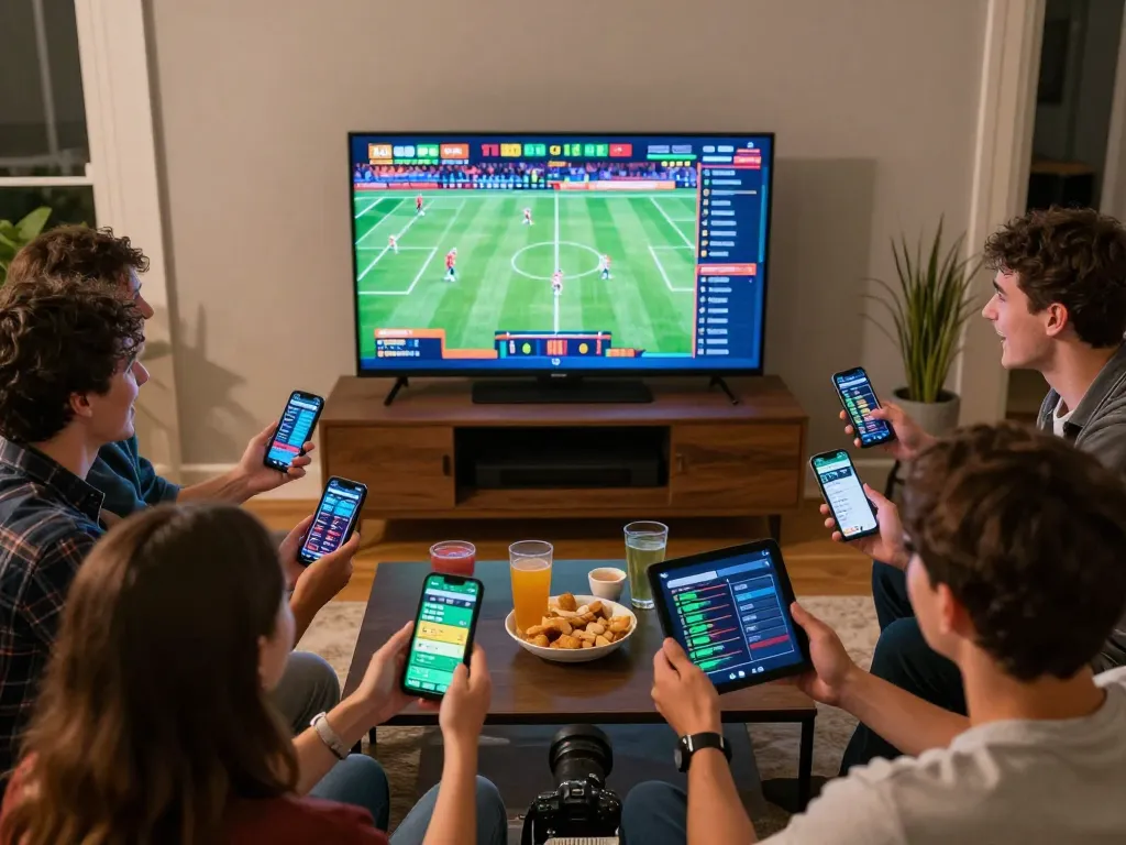 Screenshot of sports betting excitement with friends' reactions on https://s666hn.com/ during live game tracking.