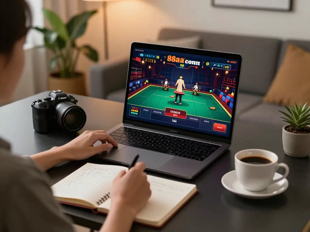 Engaging with 88aa com in a stylish home setting, focused on online betting and strategies.