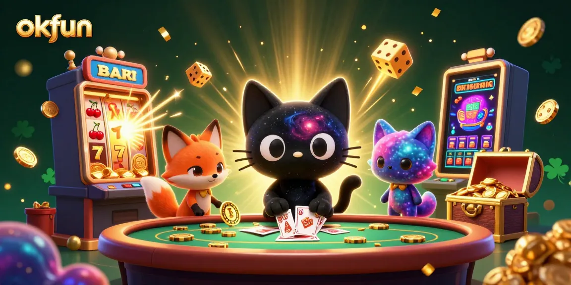 Play exciting games at okfun's cosmic casino table amidst stunning visuals and big wins.