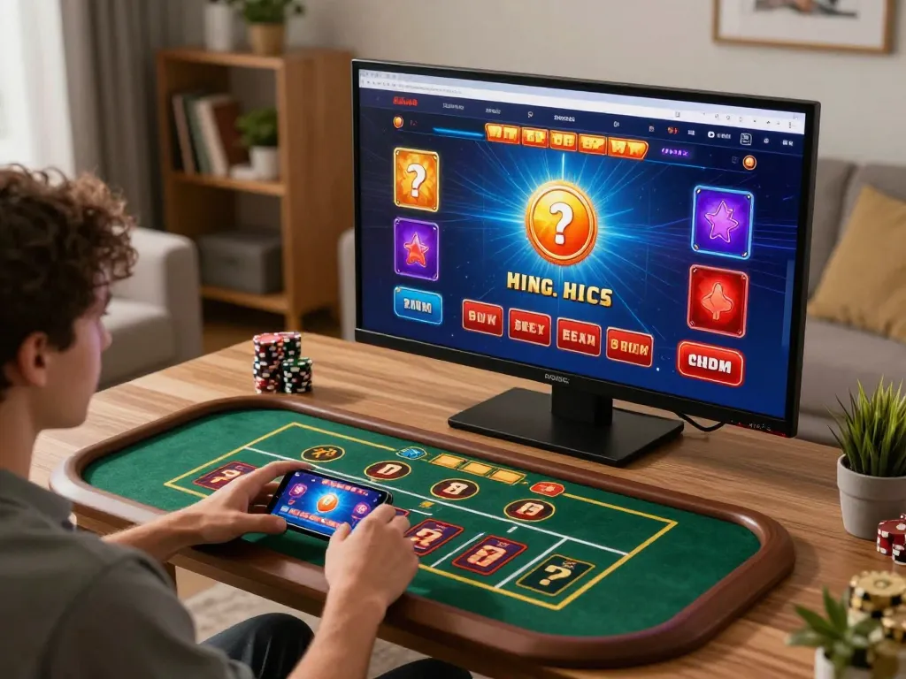 Engaging in online gaming at Trang Chủ C168 through smartphone, showcasing vibrant casino interface and relaxed setting.
