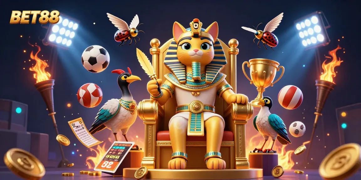 Engage with BET88's thrilling online gaming experience, featuring dynamic sports and vibrant characters.