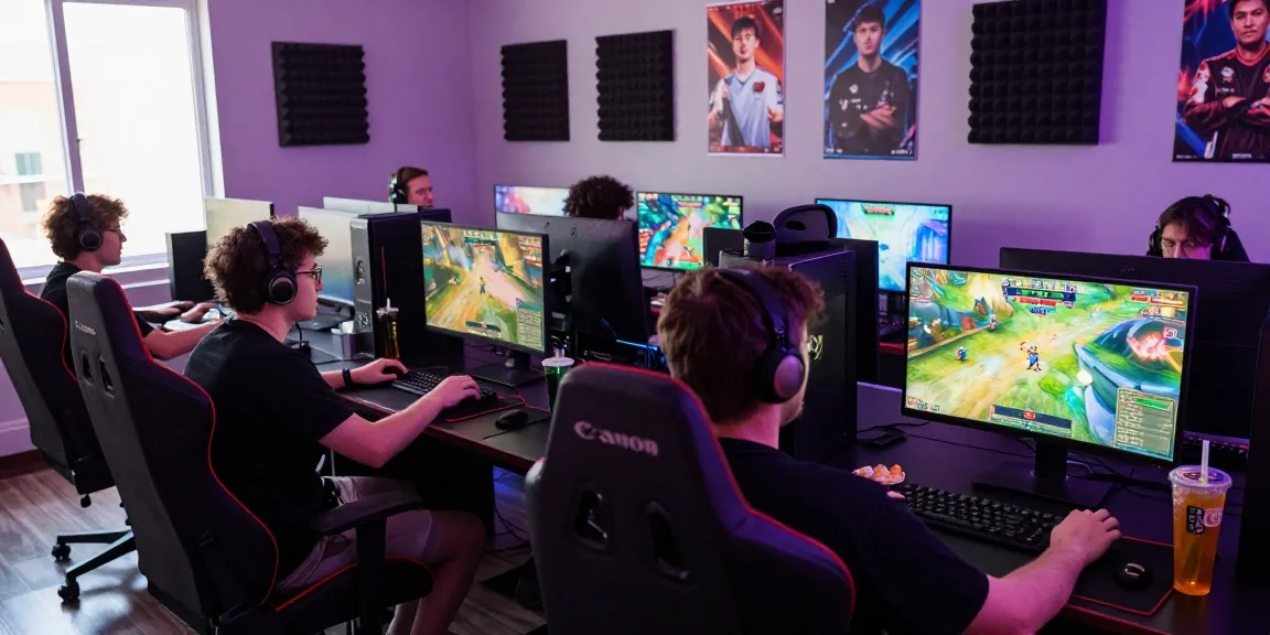 Friends playing multiplayer games at https://fau88.com/ in a vibrant gaming setup.