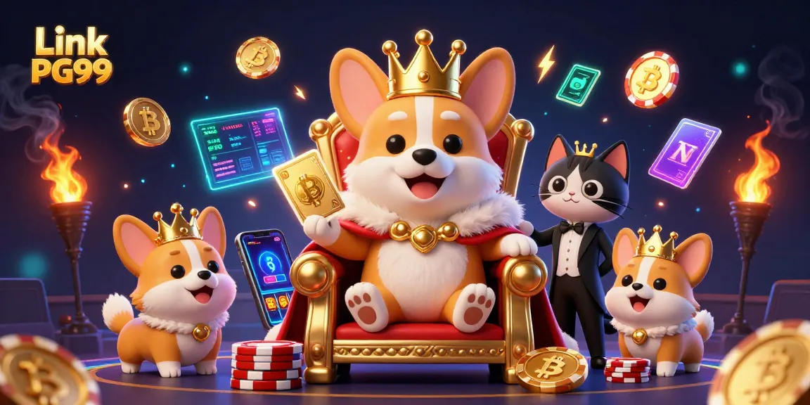 Experience the thrill of the Link PG99 casino with vibrant 3D characters and slot elements.