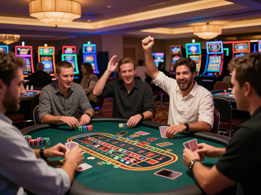 uu8855 players cheering at exciting roulette table wins in vibrant casino atmosphere