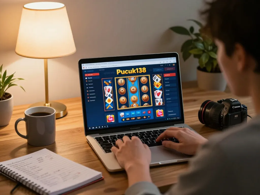 Experience exciting gaming on Pucuk138 with cozy home setup and engaging online interface