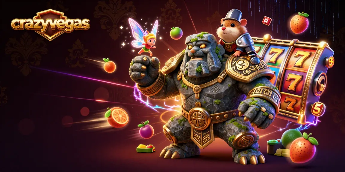 Experience the excitement of crazyvegas with an enchanted golem guardian and thrilling slot gameplay.
