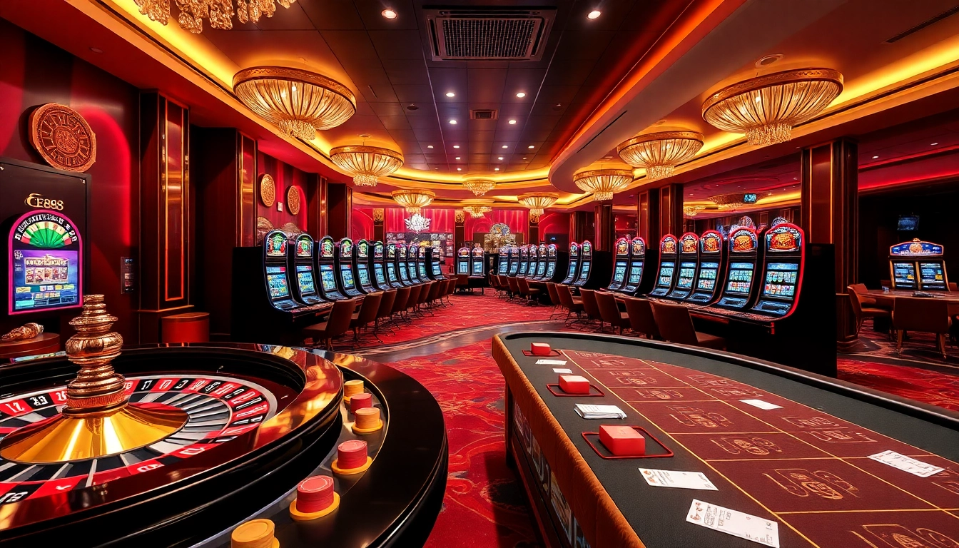 Enjoying a thrilling game at Ee88 casino with vibrant atmosphere and luxurious casino elements.