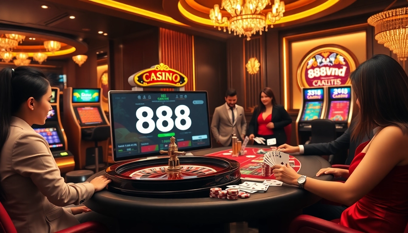 Experience the thrill of online gaming at 888VND with vibrant casino visuals.