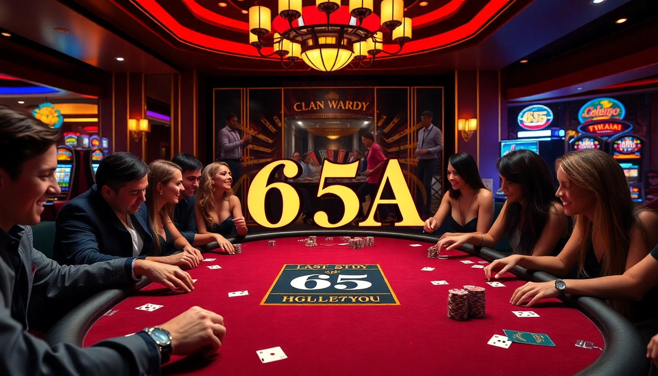 Players engaging in a dynamic poker game at 65A, showcasing thrilling casino action.
