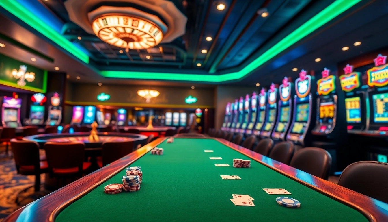 Experience the excitement of JBO gambling with vibrant casino tables and slot machines.