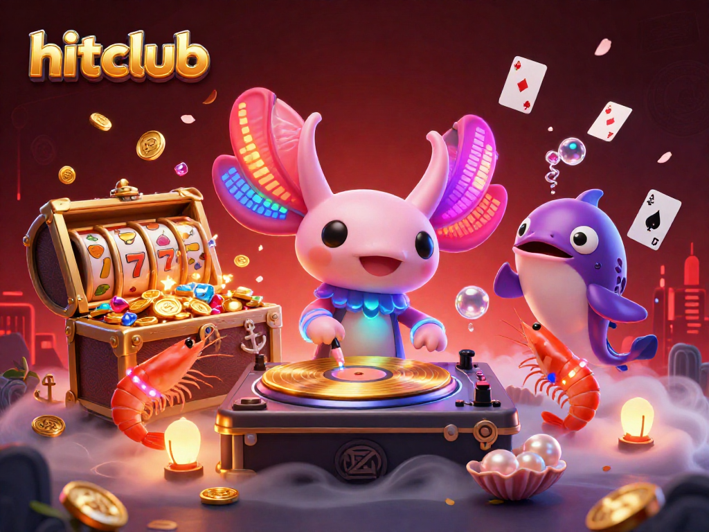 Hitclub showcases vibrant underwater casino vibes with lively characters and action-packed gaming elements.