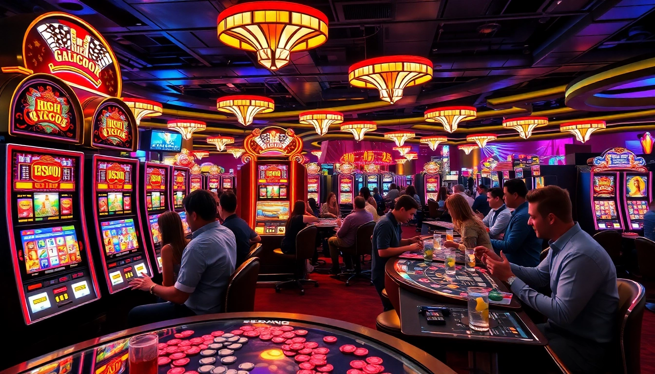 Experience the thrill of slot gacor at a lively casino filled with excited players and sparkling machines.